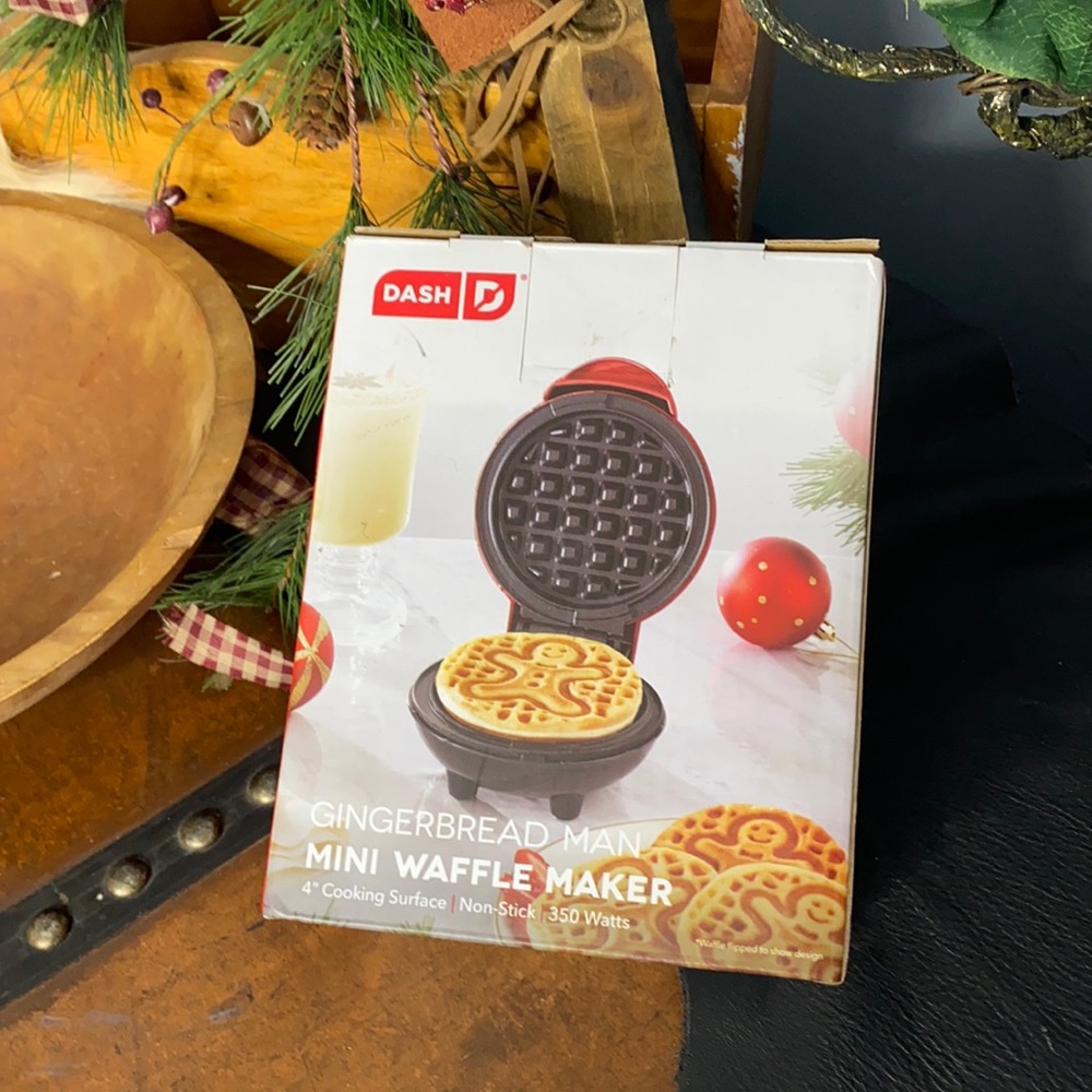 - Dash Gingerbread Man Mini Waffle Maker Grill